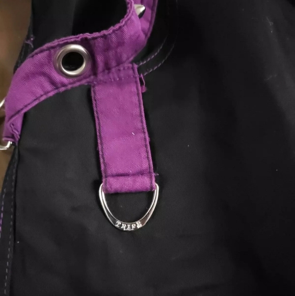 Tripp NYC Pants Size M, Black & Purple Skull & Dagger - Punk Goth Grunge Y2K - Picture 6 of 9